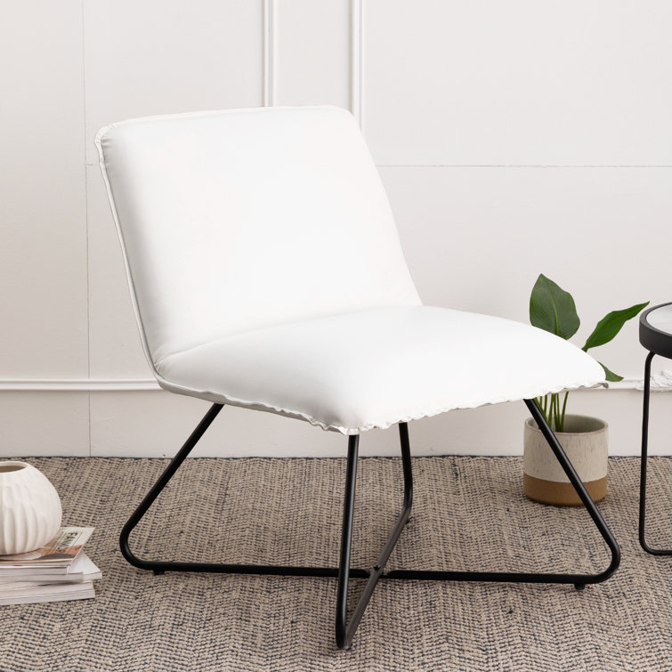 White leather slipper online chair